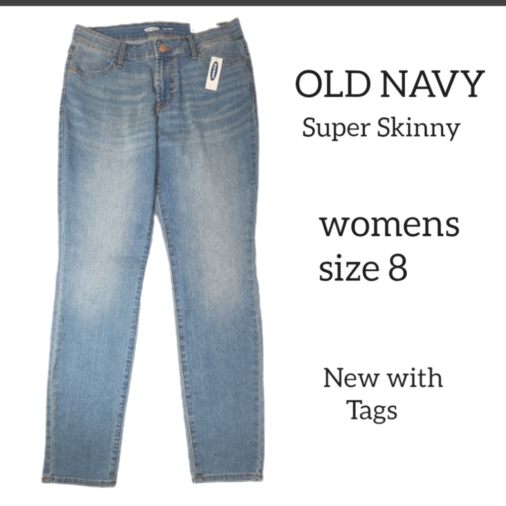 OLD NAVY WOMENS SUPER SKINNY JEANS SIZE 8 NEW WITH TAGS